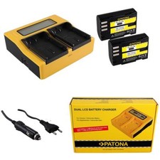 2x Batteria Patona + caricabatteria rapido DUAL LCD per Pentax K-3 II DSLR