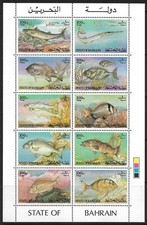 Stamps-Bahrain. 1985. Fisch Kleinbogen. Sg : 727a. Postfrisch