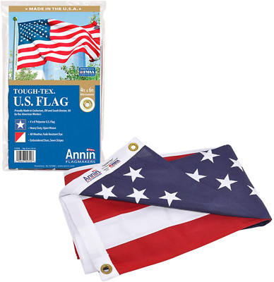 Annin Flagmakers 2720 American Tough-Tex Polyester Flag, 4 x 6 Feet