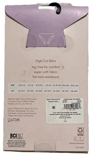 Joyspun High Cut Bikini Panties Underwear 6 Pair Pack Tag-less Small (4-6) NWT - Picture 5 of 7