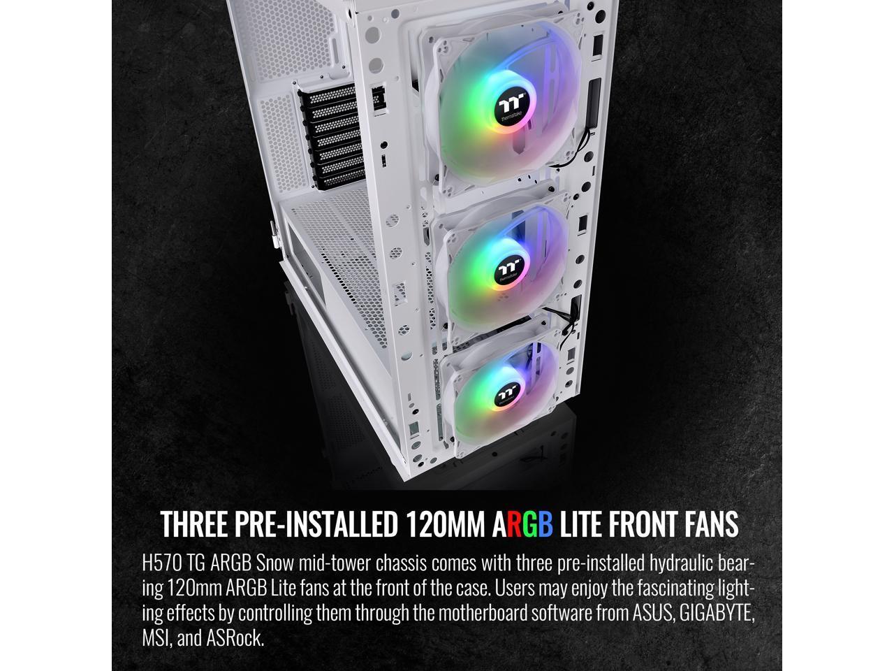 Корпус компьютера Thermaltake H570 TG Snow Edition ATX Mid Tower ARGB из закаленного стекла