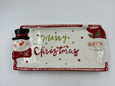 Signature Select Ceramic 6x12in Rectangle Merry Christmas Tray AA02B47006