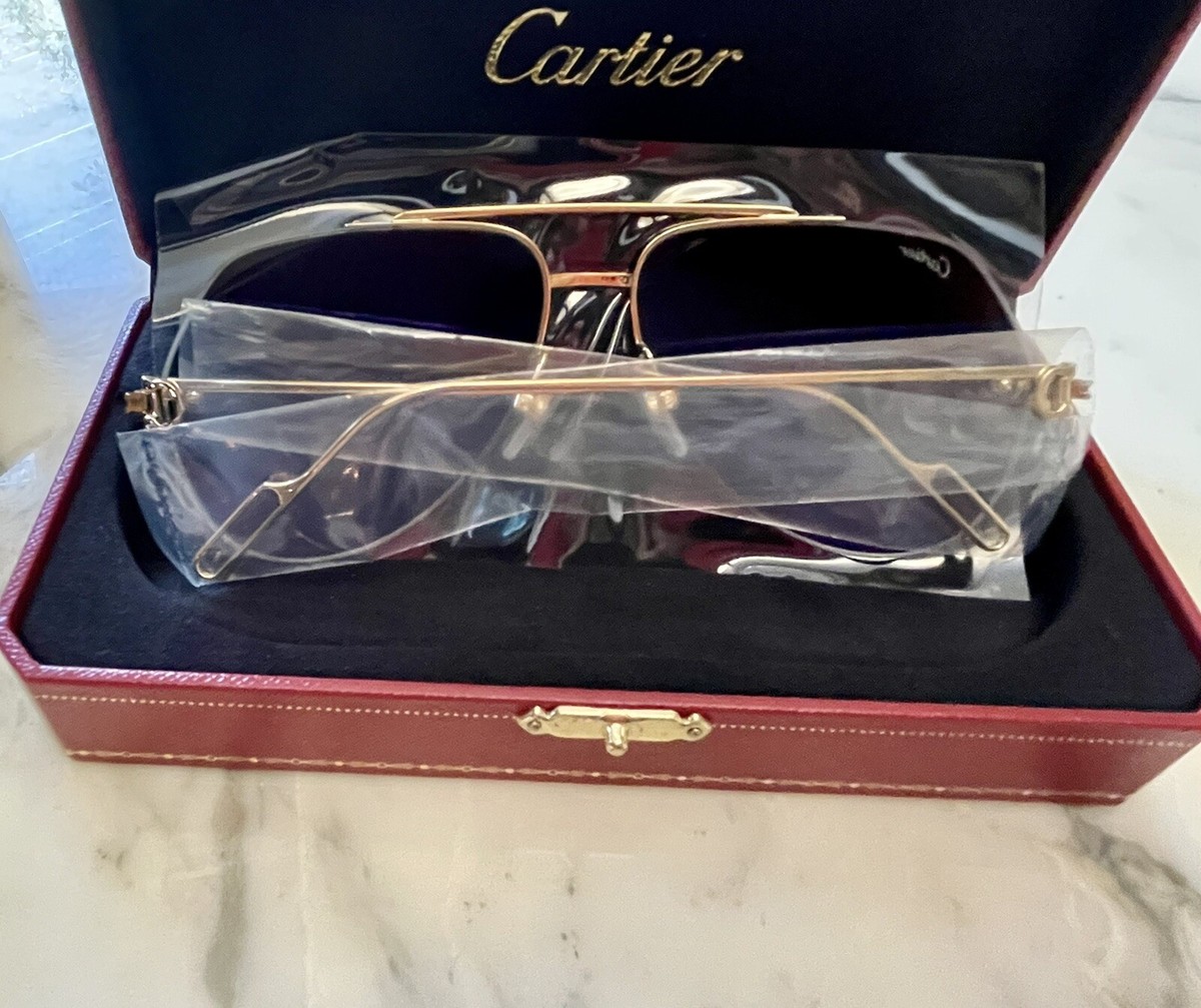 12-7-1 Cartier カルティエ ゴールド アビエーター サングラス Cartier Aviator Sunglasses Solid 18K Yellow Gold Polarized Flash