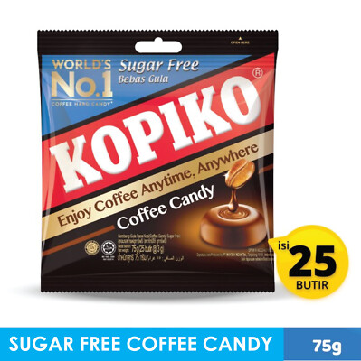 3 x KOPIKO SUGAR FREE Coffee Candy Zak 75g (25 pcs x 3g)