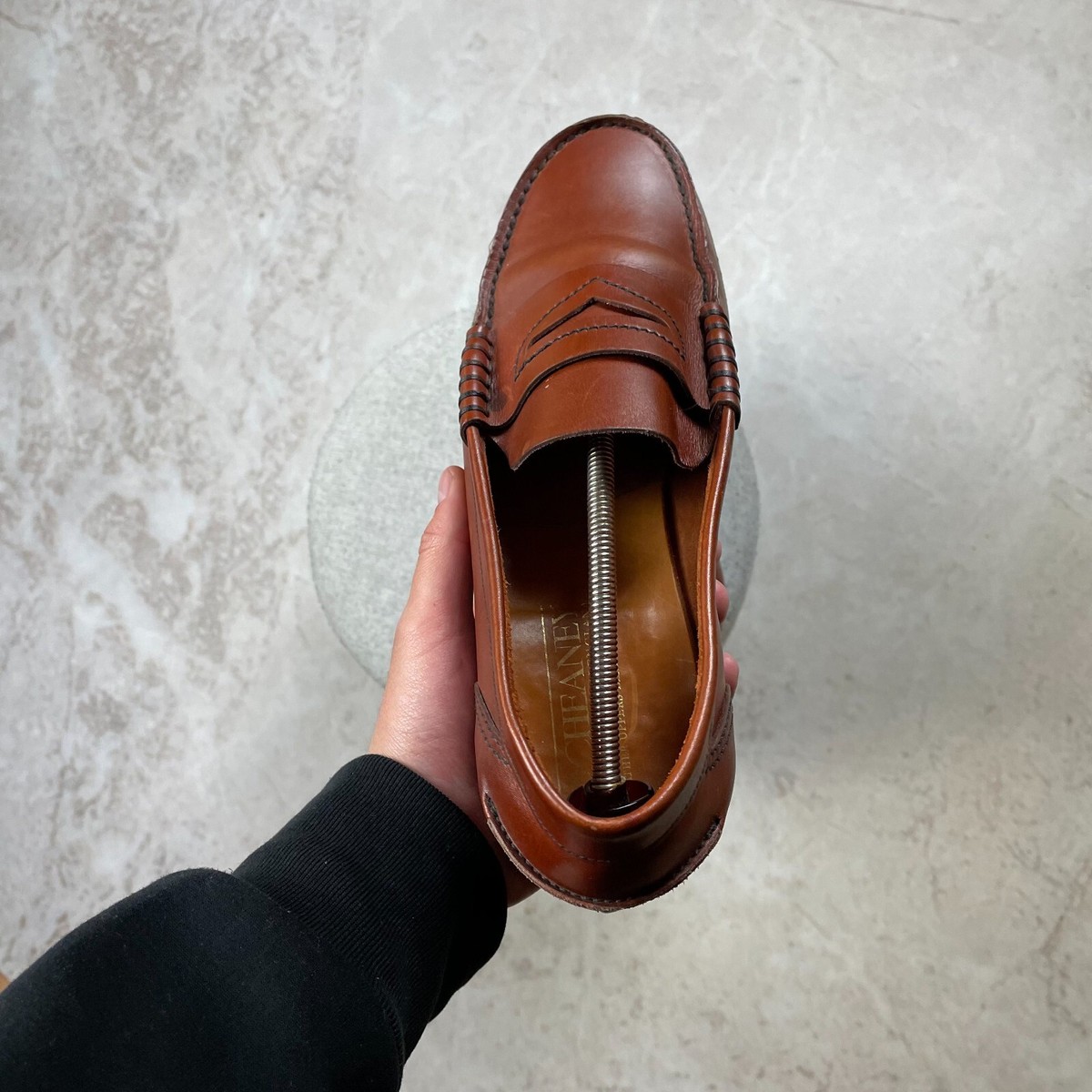 Joseph Cheaney Hadley Penny Loafer In Dark Leaf Leather Joseph Cheaney Hadley Penny Loafer In Dark Leaf Leather