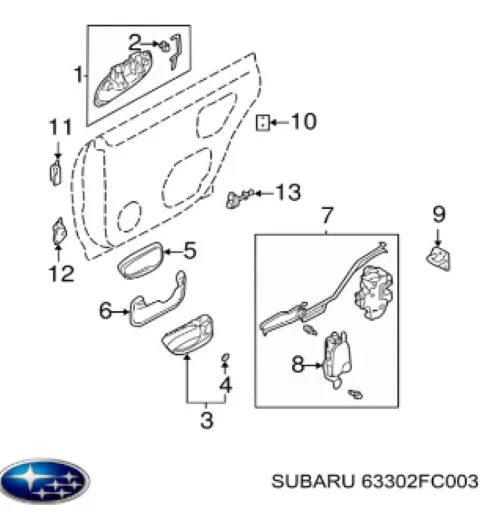 Bisagras de tapón de correa de retención de puerta trasera derecha trasera Subaru Genuine Liberty 63302FC003 OEM Foto 3 de 4