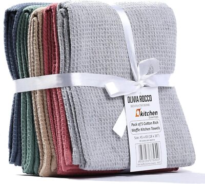 100% Cotton Terry Tea Towels Set Ktchen Dsh Cloths Cleanng Dryng
