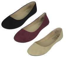 Women's Micro Suede Walking Ballet Flats Shoes Sizes 6-11 New