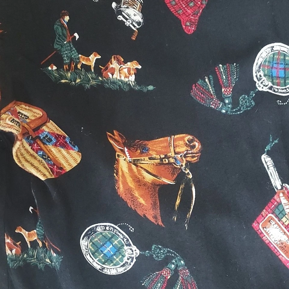 Camisa LS negra vintage Bill Blass "Sporting Life" para dama con cuello de terciopelo talla M Foto 4 de 4