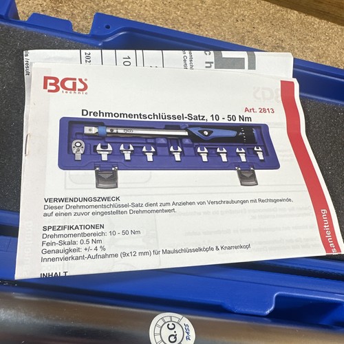 NEW BGS 1/4” Inch Drive Torque Wrench Set MM 10 Pc Set 10 - 50 Nm W/ Case 2813 - Picture 3 of 24