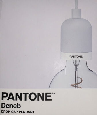 Pantone Deneb Drop Cap Pendant Brilliant White Hanging Light Fixture W/ Remote