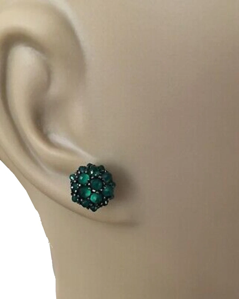 Серьги-гвоздики David Yurman 10 мм Osetra Cable ягоды зеленый оникс - Изображение 2 из 3