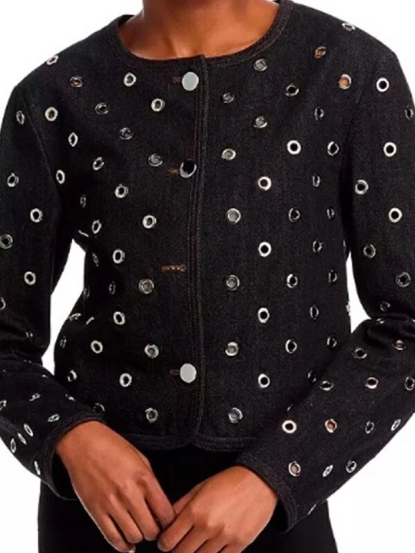 Joy Behar Black Grommet Jacket from The View Stylish Embellished Statement Piece - Image 3 of 4