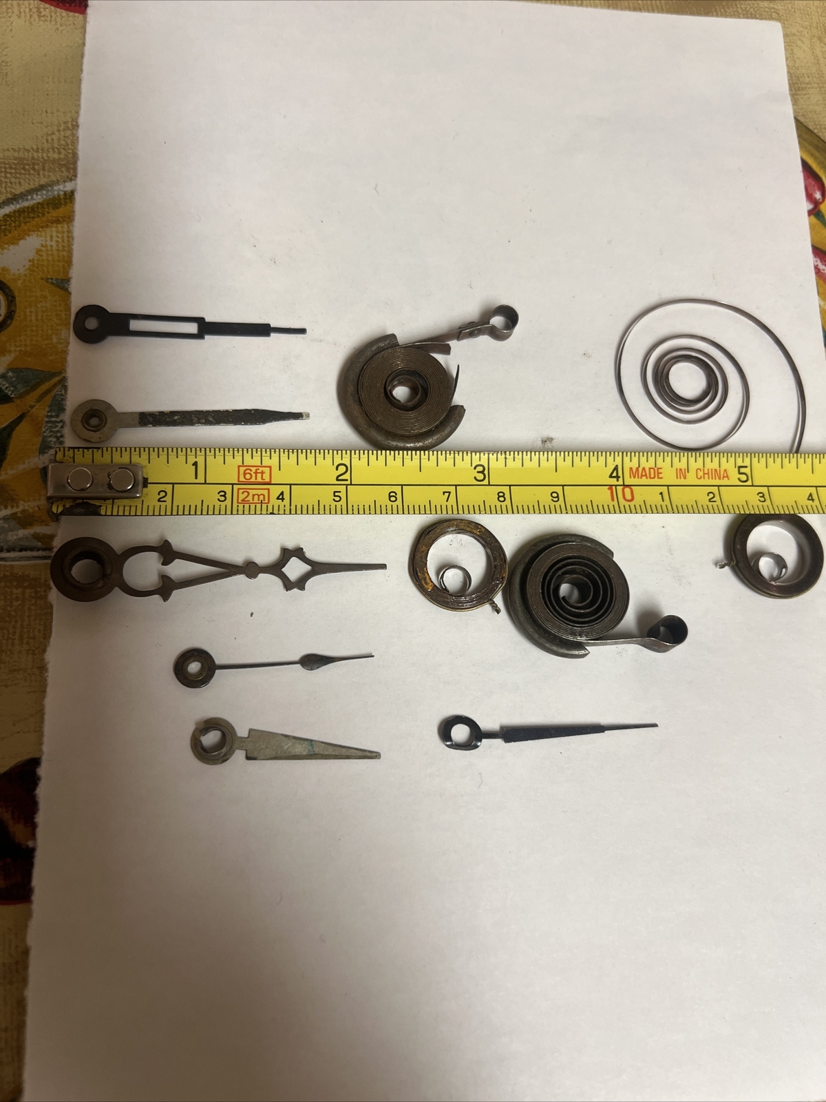 Antique 11 Pc Pocket Watch Mainsprings Seconds Hands Alarm Clocks Parts