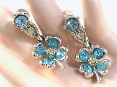 VINTAGE BOGOFF RHODIUM RHINESTONE SCREW FOUR