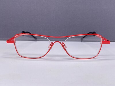Theo Brille Damen Rot Oval Rechteckig Fool Metall