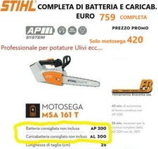 Motosega STIHL MSA 161T a Batteria Barra 25 cm - PROFESSIONALE  POTATURA ULIVI