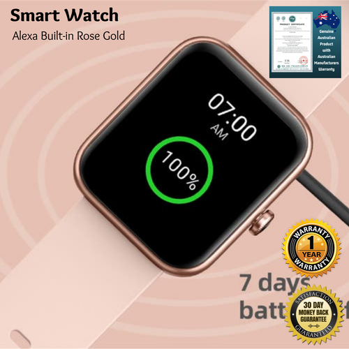 kogan alexa built in smart watch rose gold