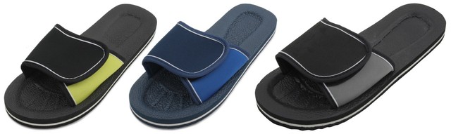 mens flip flops with velcro fastening