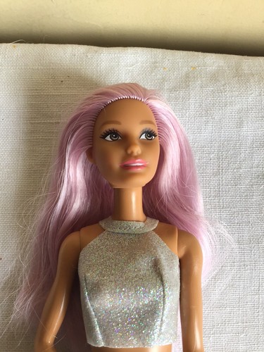 2015 You Can Be Anything Pop Star Barbie Mattel Purple Hair Fashion Doll 12"H - Picture 4 of 7