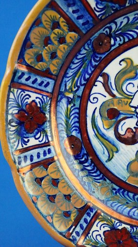 Cooperativa ceramisti Gualdo Tadino Coppia piatti ceramica lustro Cesare 1900 XX - Imagen 11 de 24