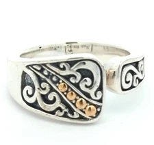 Video Samuel B Behnam BJC 18K Gold 925 Sterling Silver Bypass Ring Artisan 