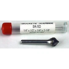 Carbide Burr (SK-5D) 90° Included Angle - Double Cut - 1/4 x 1/2 x 1/4 x 2 1/8