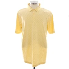 Travis Mathew Bamboo Calm No Logo Heather Golden Cream Golf Polo Shirt Small