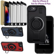 For Apple iPhone 8 Case Shockproof Rugged Ring Kickstand Cover /Screen Protector