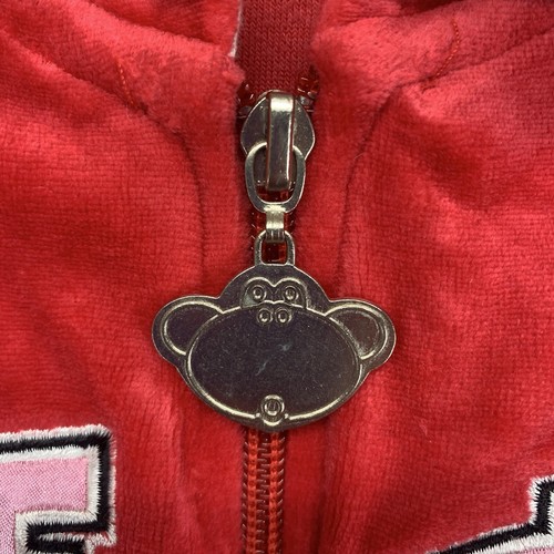 Y2K Bobby Jack Monkey Logo Black Full-Zip Hoodie Sweatshirt Youth Girls Size L - Picture 2 of 22