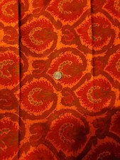 4 Yards Fabric Indian Red Floral Print Cotton Poly Blend Fabric Sewing 38" W