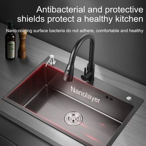 Edelstahl Einbauspüle Küchenspüle Spülbecke Waschbecken ausziehbar Wasserhahn - Bild 13 von 16