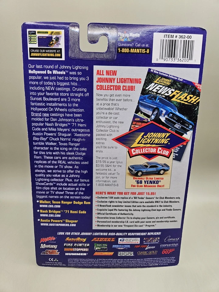 Johnny Lightning: Hollywood on Wheels - NB: '71 Hemi Cuda - #362-00 - BNIB - Image 2 of 2