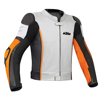 Neue KTM Motorrad Racing Biker Lederjacke, KTM MotoGP Rennrad Lederjacke. - Bild 1 von 4