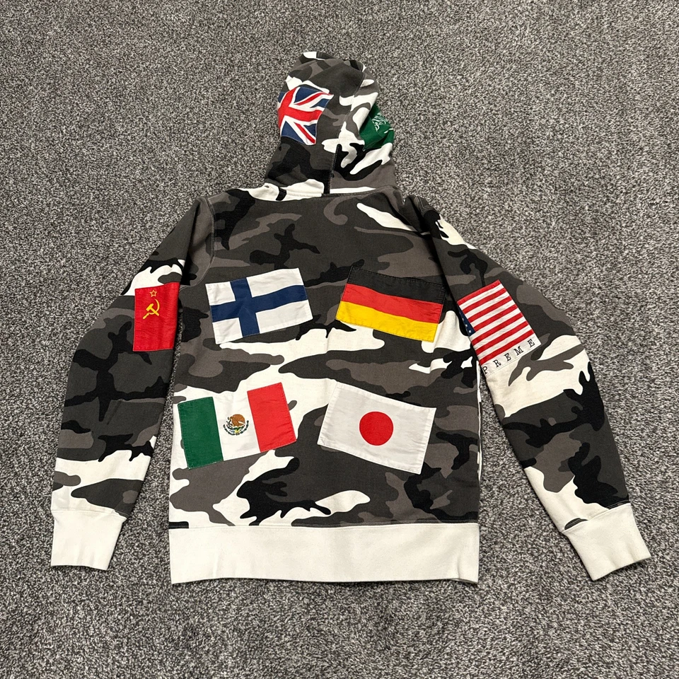 Supreme Camo Flags Hoodie FW13 Men's Size M - Image 2 of 4