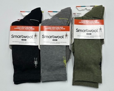 Smartwool 3 Pack Men's Run Cold Weather Targeted Crew Socks Size Large 3 Colors