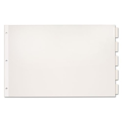 Cardinal Paper Insertable Dividers, 5-Tab, 11 x 17, White, Clear Tabs, 2 Sets