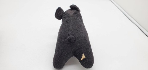 Lot of 2 Vintage Rubber Face Black Bear Red Collar Plush Stuffed Toy, Straw - Picture 9 of 11