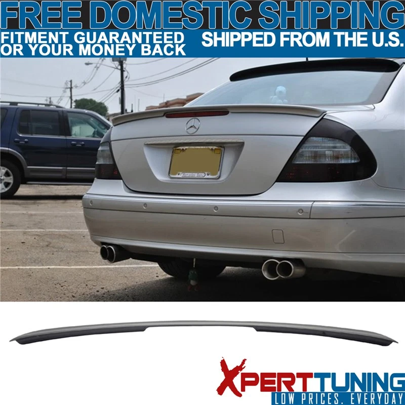 Fits 2003-2005 Benz W211 E-Class AMG Trunk Spoiler Lip + L Type Roof Spoiler ABS - Image 3 of 4