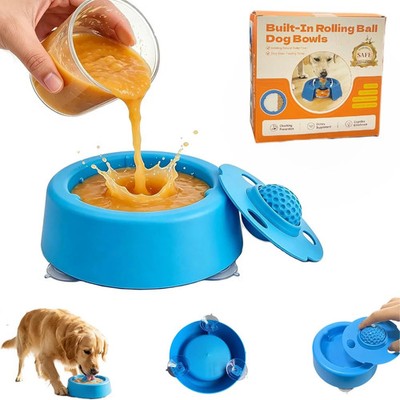 Lick and Roll Bowl,Slow Feeder Lick Bowls for Dogs, Dog Lick Bowl with Ball, Dog
