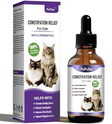 PuPulse Cat Constipation Relief - 100% Natural Laxative with Probiotics for