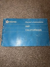 HILLMAN IMP CALIFORNIAN 1969 OWNERS HANDBOOK & SERVICING RECORD Ref Br448