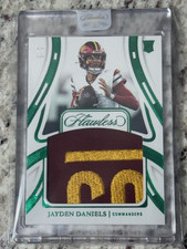2024 Flawless Jayden Daniels True Rookie Patch EMERALD 5/5 Jersey # Match Sealed
