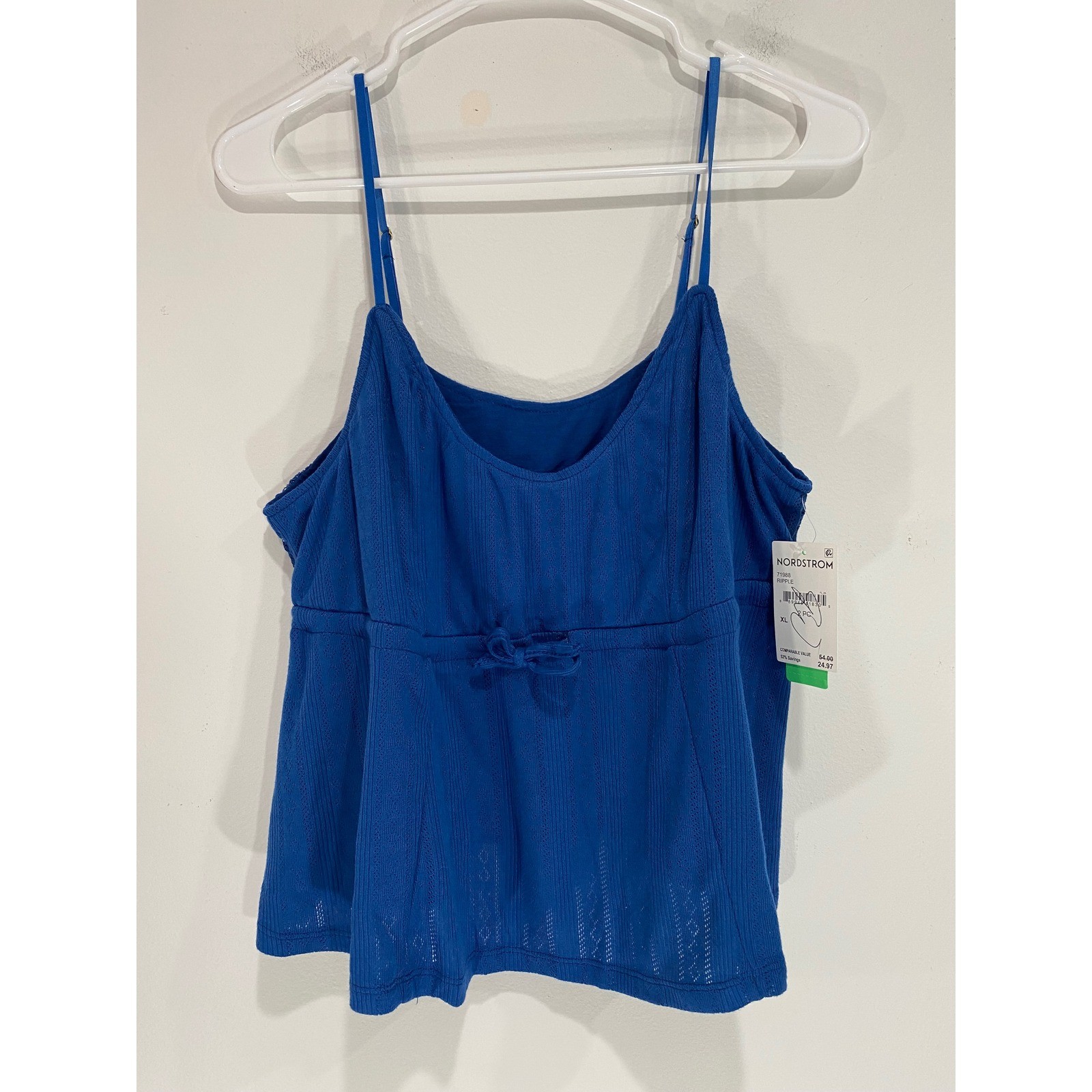 Honeydew Intimates Blue Ribbed Knit Cami Top & Shorts Pajama Set Womens XL