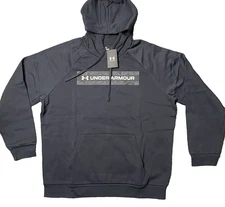 Under Armour UA Rival Fleece Hoodie Mens XXL Camo Chest Stripe Black New