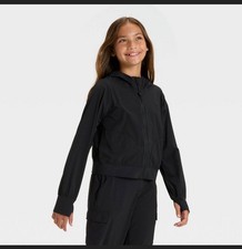 Girls' Woven Jacket - All In Motion Black Medium