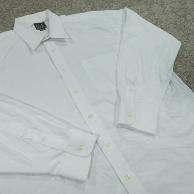 Jos A Bank Dress Shirt Mens 16.5 - 34 Regular Fit Button Up Executive White Tux
