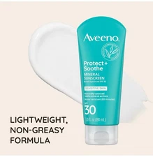 Aveeno Protect + Soothe Mineral Sunscreen Lotion Broad Spectrum SPF 30, 3 fl oz.