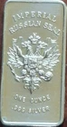 1973 Patrick Mint Russian Seal 1oz .999 Fine Silver Vintage Art Bar