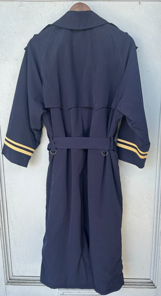 Chaqueta gabardina Polo Ralph Lauren vintage para hombre de lana oficial naval azul marino USN S Foto 2 de 4